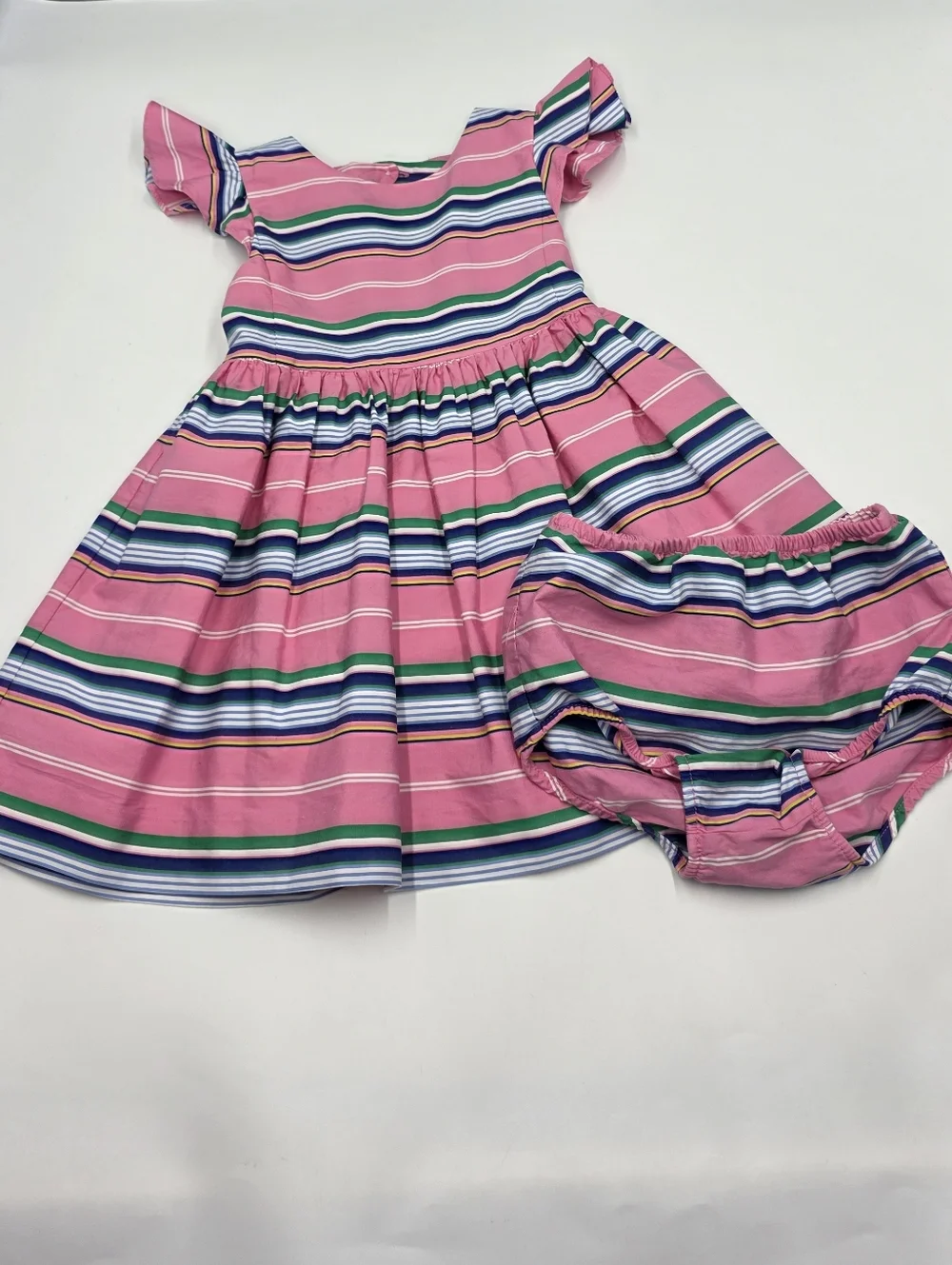 Ralph Lauren baby girl striped dress and bloomers size 18 months